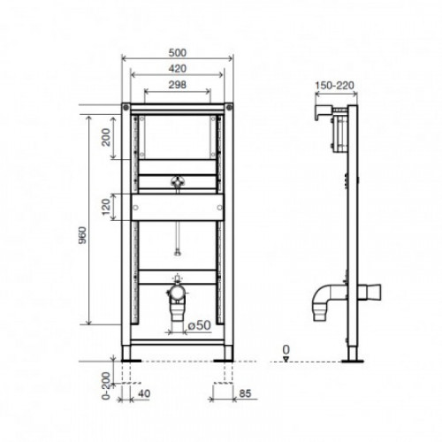 Инсталляция OLI Euro II Urinal (500*1150*120) для писсуаров 136179