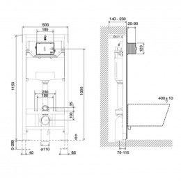 Инсталляция для подвесного унитаза Oli 120 ECO SANITARBLOCK MECHANIC 879236mSL01