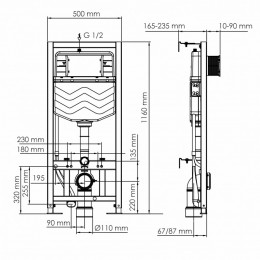 Система инсталляции для унитазов WasserKRAFT Aller 10TLT.010.ME.CH01