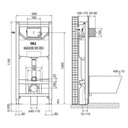 Инсталляция для унитаза Oli Eco Sanitarblock pneumatic 879235 CR14090879235