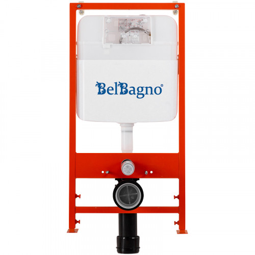 Комплект 2 в 1 Система инсталляции для унитазов BelBagno BB026 с кнопкой смыва BB042BL