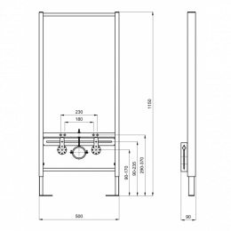 Инсталляция для подвесного биде Aquatek Standart  1130*500*90