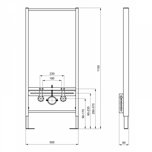 Инсталляция для подвесного биде Aquatek Standart  1130*500*90