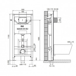 Инсталляция для унитаза Oli OLI120 Plus 878621 cap AC, Sanitarblock
