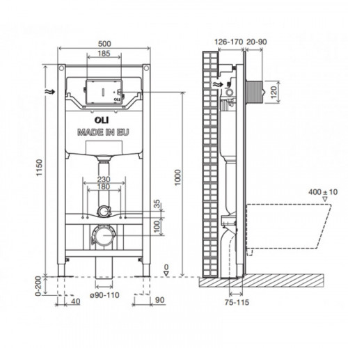 Инсталляция для унитаза Oli OLI120 Plus 878621 cap AC, Sanitarblock