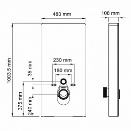 Пристенный модуль для унитазов WasserKRAFT Naab 86TLT.040.SE.BL
