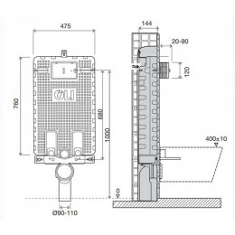 Бачок-инсталляция Oli OLI120 Plus 878845 cap, Hydroboost Block