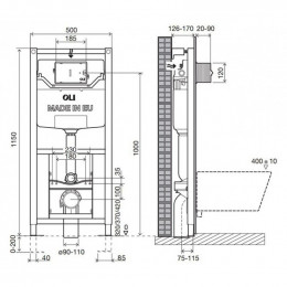 Инсталляция для унитаза Oli OLI120 Plus 154083 механическая