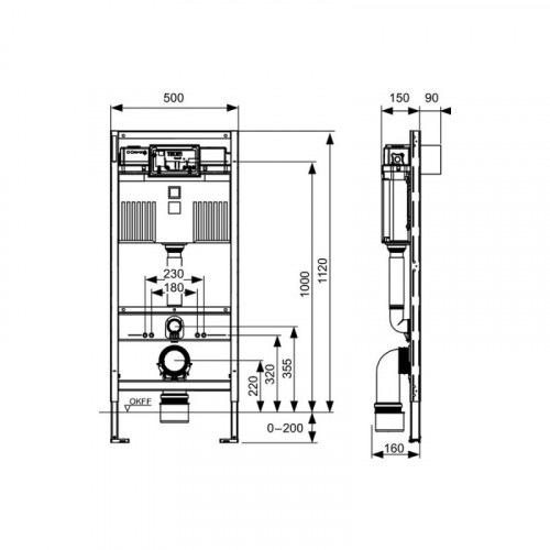Инсталляция для подвесного унитаза Tece Profil 9300302