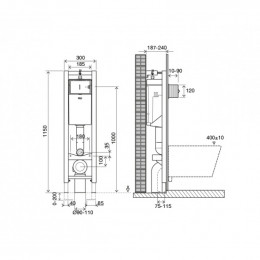 Инсталляция для унитаза Oli Quadra Plus 141945 Sanitarblock, пневматика