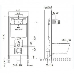 Инсталляция для унитаза Oli OLI74 Plus Free standing 601824 механическая