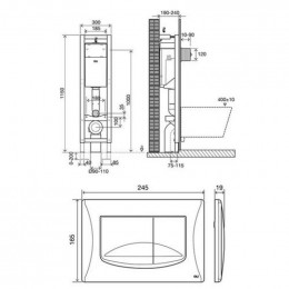 Инсталляция для унитаза Oli Quadra 280490mRi00 + панель слива River хром глянец