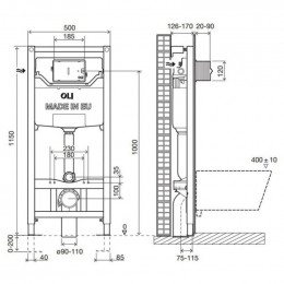 Инсталляция для унитаза Oli OLI120 097947 fast-fit, механическая