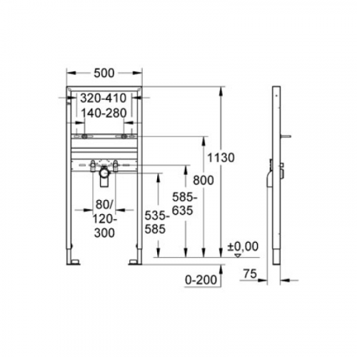 Инсталляция для раковин Grohe Rapid SL 38554001