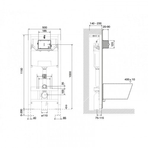 Инсталляция для унитаза Oli OLI120 Plus 290160 механическая
