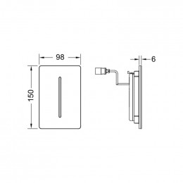 Панель смыва Tece TECEfilo-Solid Urinal 9242034 хром глянцевый