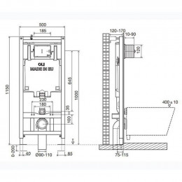 Инсталляция для унитаза Oli OLI80 300572mSl00 + панель слива Slim хром глянец