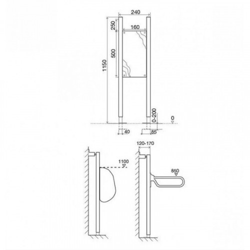 Монтажный элемент для поручней OLI Easy Structure 031526