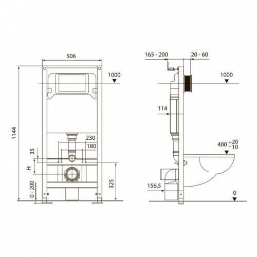 Инсталляция Tece TECEspring  K955102 с черной панелью смыва