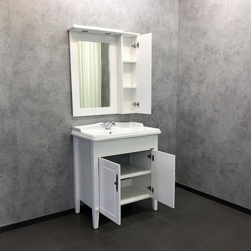 Comforty Зеркальный шкаф Палермо 80 R белый