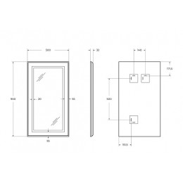 BelBagno Зеркало SPC-KRAFT-500-900-SENS-NERO
