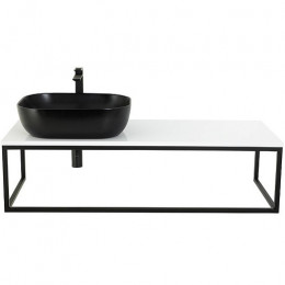 BelBagno Консоль с раковиной Etna-Kraft 120/46 чёрная матовая столешница EK-120-AS-BL-L