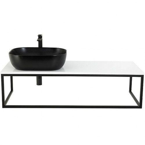 BelBagno Консоль с раковиной Etna-Kraft 120/46 чёрная матовая столешница EK-120-AS-BL-L