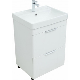Aquanet Тумба с раковиной Ирис New 60 белая глянцевая