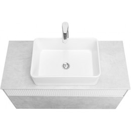 Акватон Тумба с раковиной Марбл 100 подвесная слэйт/белая матовая