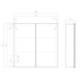 Vigo Зеркальный шкаф Geometry 800