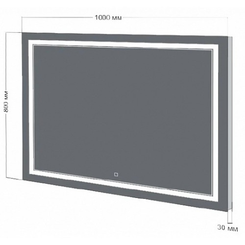 Бриклаер Зеркало Эстель-2 100 LED, сенсор на зеркале
