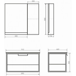 Comforty Тумба с раковиной Бонн 90 (Quadro) подвесная дуб темный