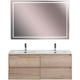 BelBagno Тумба с раковиной Kraft 140 подвесная 4 ящика Rovere Galifax Bianco двойная раковина