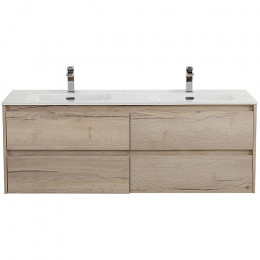 BelBagno Тумба с раковиной Kraft 140 подвесная 4 ящика Rovere Galifax Bianco двойная раковина