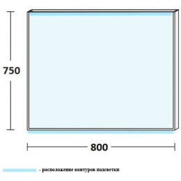 De Aqua Зеркало Алюминиум 8075 AL603080S