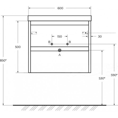 BelBagno Тумба с раковиной Kraft 39 60 подвесная Cemento Grigio с раковиной BB-8099-3-60