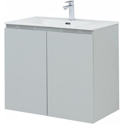 Aquanet Тумба под раковину Алвита New 70 2 дверцы подвесная серая матовая
