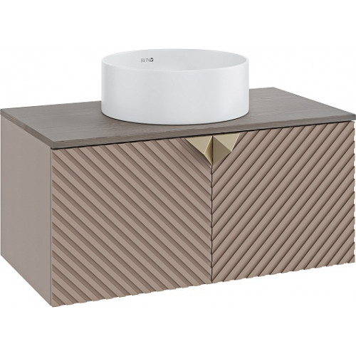 Runo Тумба с раковиной Андорра 85 Palla подвесная кашемир серый/дуб какао