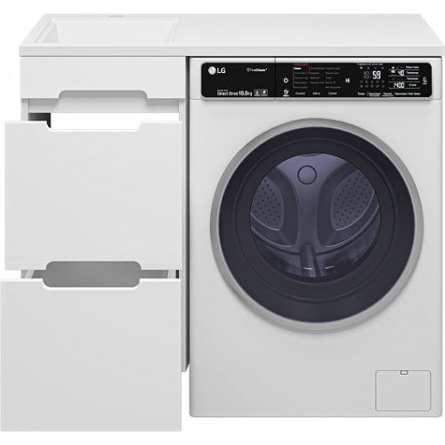 Misty Тумба с раковиной Байкал 100 L под стиральную машину белая