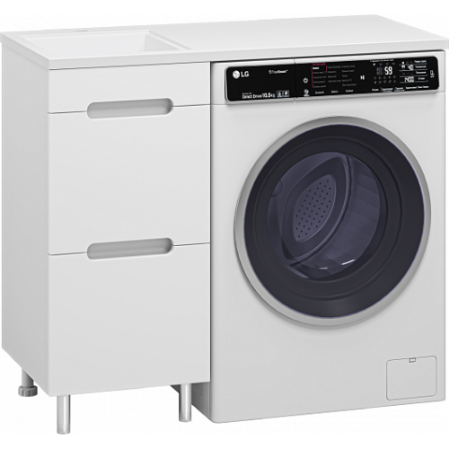 Misty Тумба с раковиной Байкал 100 L под стиральную машину белая