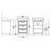 Kerama Marazzi Тумба под раковину Pompei 60, 3 ящика, черная