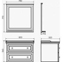 Comforty Зеркало Феррара 80 белое