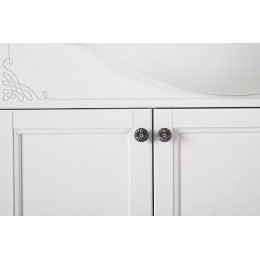ASB-Woodline Мебель для ванной Салерно 105 белый (патина серебро), массив ясеня