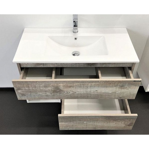 Comforty Тумба с раковиной Турин 90M подвесная дуб бежевый