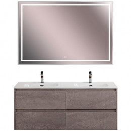 BelBagno Тумба с раковиной Kraft 120 подвесная 4 ящика Cemento Grigio двойная раковина