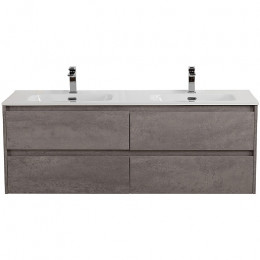 BelBagno Тумба с раковиной Kraft 120 подвесная 4 ящика Cemento Grigio двойная раковина
