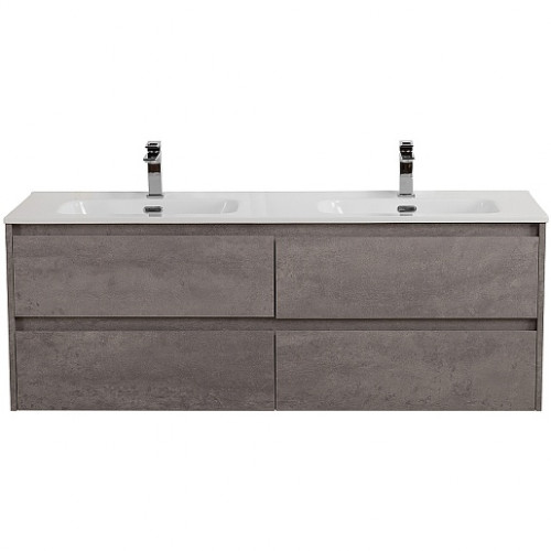 BelBagno Тумба с раковиной Kraft 120 подвесная 4 ящика Cemento Grigio двойная раковина