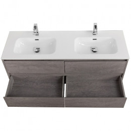 BelBagno Тумба с раковиной Kraft 120 подвесная 4 ящика Cemento Grigio двойная раковина