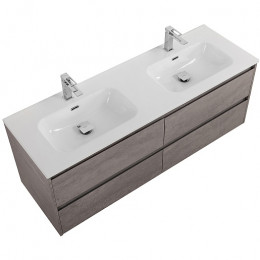 BelBagno Тумба с раковиной Kraft 120 подвесная 4 ящика Cemento Grigio двойная раковина