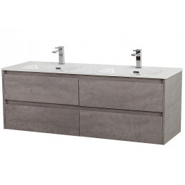 BelBagno Тумба с раковиной Kraft 120 подвесная 4 ящика Cemento Grigio двойная раковина